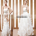 chic puff opal retro bridal dresses,handmade strapless bridal gowns